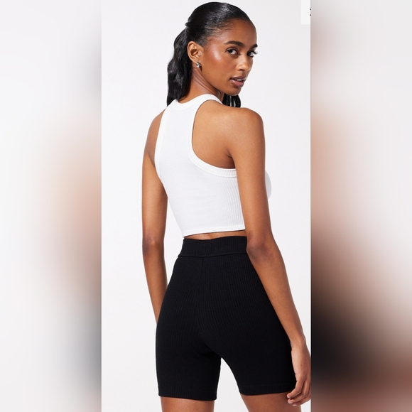 NWT Savage X Fenty White ESSENTIAL HEAVY RIB CROPPED LOGO TANK Size XL - Picture 5 of 6